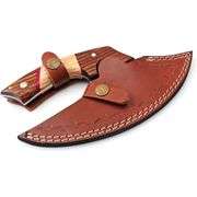 Hand Forged Damascus Steel Rosewood and Olive Wood Handle
