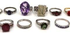 Group lot of Vintage 925 sterling silver rings