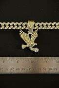 Amazing 97 Gram 14 Kt Gold Plated American Bald Eagle Pendant W/Chain Necklace