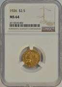 1926 $2.50 Indian Gold Quarter Eagle NGC MS64