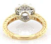 New Gabriel & Co. 0.27ctw Hexagon Frame Semi Mount Ring in 14K