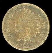 1863 Copper Nickel Indian Head Cent in XF40
