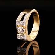 14K YELLOW AND WHITE GOLD J COLOR I CLARITY DIAMOND RING 1.47 C.T.W.