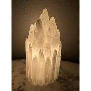 Hand Carved Selenite Tower Lamp