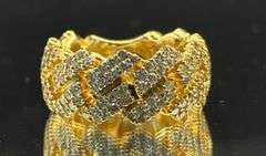 2.00CTW NATURAL DIAMOND CUBAN LINK STATEMENT RING