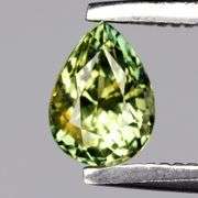 VS grade UNTREATED .52ct pear cut yellow green Sapphire