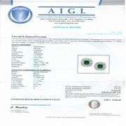 PLATINUM AND 18K YELLOW GOLD EMERALD AND DIAMOND AND EARRINGS 5.14 C.T.W.