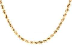 14kt Yellow gold rope chain necklace