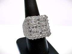 Mens 14 K White Gold Plate Dynamic 6.75 Cttw White VVs1 Lab Simulated Diamond Ring