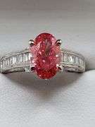 Magnificent 18KT White Gold 2.30 Carat Certified Fancy Vivid Pink Lab Diamond Ring