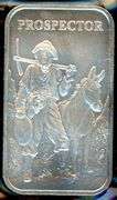 1 Troy Ounce .999 Fine Silver Bar with Prospector Design