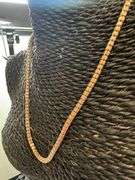 Sterling Silver 2-Tone Rose Gold Plated Diamond-Cut Bead Tube Chain 4mm 925 Italy 18"