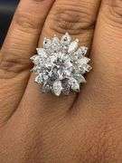 6.78ctw Natural Earth-Mined Diamond Statement Ring | Solid Platinum (10g)