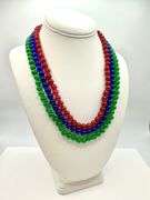 Beautiful Natural Ruby Emerald Blue Sapphire Necklace