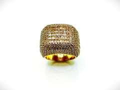 Men's Dynamic 14 Kt Yellow Gold Plate 5.85 Cttw Simulated Diamond Ring