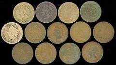 13 Different Indian Head Cents: 1859-1979