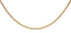 Smooth Feeling 14K YG Etched Snake Necklace