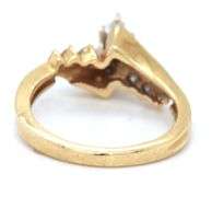 14kt Yellow gold marquise diamond ring