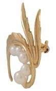 Mikimoto Pearl Leaf Brooch in 14K