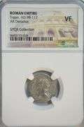 Scarce Emperor Trajan Roman Silver Denarius, 98-117 AD. NGC VF