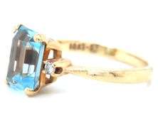 Feminine 10K YG Blue Topaz Ring