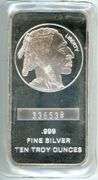 Prooflike Buffalo 10 Troy Ozs pure .999 Fine Silver in plastic. Unique Serial #