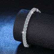 Spectacular 14 Kt White Gold Plated 19 Cttw 38 Count White Fire Moissanite Tennis Bracelet