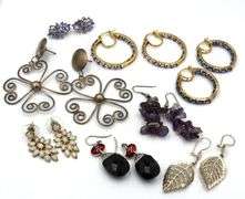 8Pairs of 925 sterling silver earrings