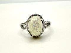 Amazing 5.75 Ct Simulated Color Play Rainbow Opal Ring