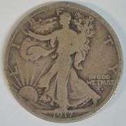 Scarce 1917-D (Obverse) Walking Liberty Half Dollar in VG/Fine