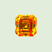 Huge 7 Ct VVS1 Vivid Amber Gold Asscher Cut Fire Moissanite Solitaire