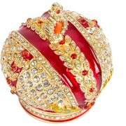 Enameled Royal Crown with Rhinestones Trinket Box
