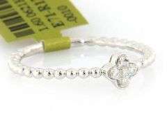 New 0.08ctw Diamond Clover Beaded Ring in 14K