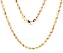 Rope chain necklace in 14kt Yellow gold