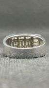 STUNNING BAGUETTE THREE ROW 14K WHITE GOLD RING