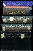 5 Different US Proof Sets in Box w/CoA: 1977-1983