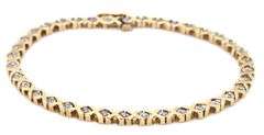 10kt Yellow gold diamond X link bracelet