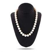 14K YELLOW GOLD MMMM WHITE SOUTH SEA PEARL NECKLACE WITH CLASP 10MM TO 12MM