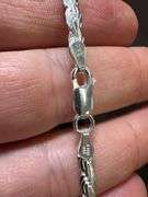 Sterling Silver Diamond-Cut Flat Rope Chain 3.8mm Solid 925 Italy New Necklace 24"
