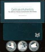 1994 US Veterans 3-Piece Proof Silver Commemorative Set w/Box and CoA
