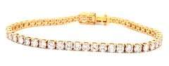 14kt Yellow gold 6.23ct Lab grown diamond tennis bracelet