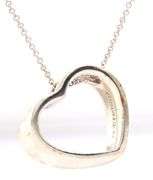 925 Sterling silver Tiffany & Co heart shaped pendant on chain