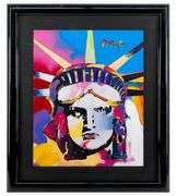 Highly Collectible Peter Max Original Mixed Media Acrylic Statue of Liberty