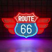 Route 66 LED Neon Sign Vintage Style Light Display