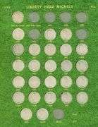 Collection of 26 Different Liberty 'V' Nickels 1883 to 1912-D in album page.