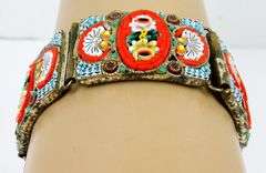 Vintage Italian Micro Mosaic Wide Bracelet