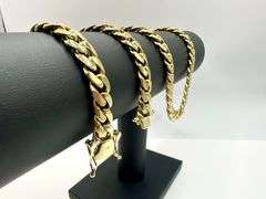 Huge 209 Grams 14 Kt Yellow Gold Plate Cuban Curb Link Chain Necklace