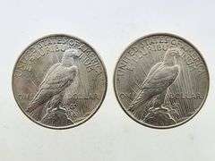 (2) 1922 Silver Peace Dollars