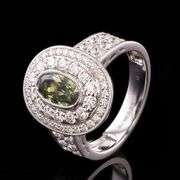 PLATINUM ALEXANDRITE AND DIAMOND RING 2.61 C.T.W.