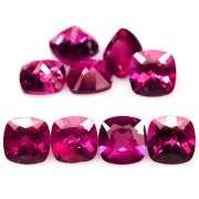 Outstanding 6.08ct set of cushion cut Rhodolite Garnets! Untreated!
